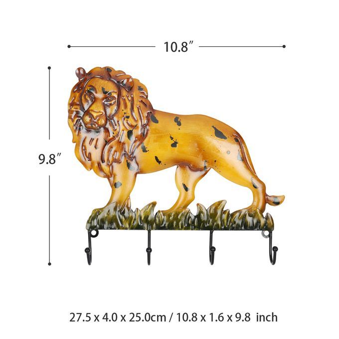 Tooarts Lion King Wall Hook Decorative Iron Wall Hanger-