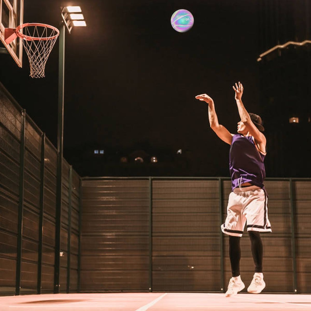 Holographic Reflective Basketball Glowing Luminous Indoor