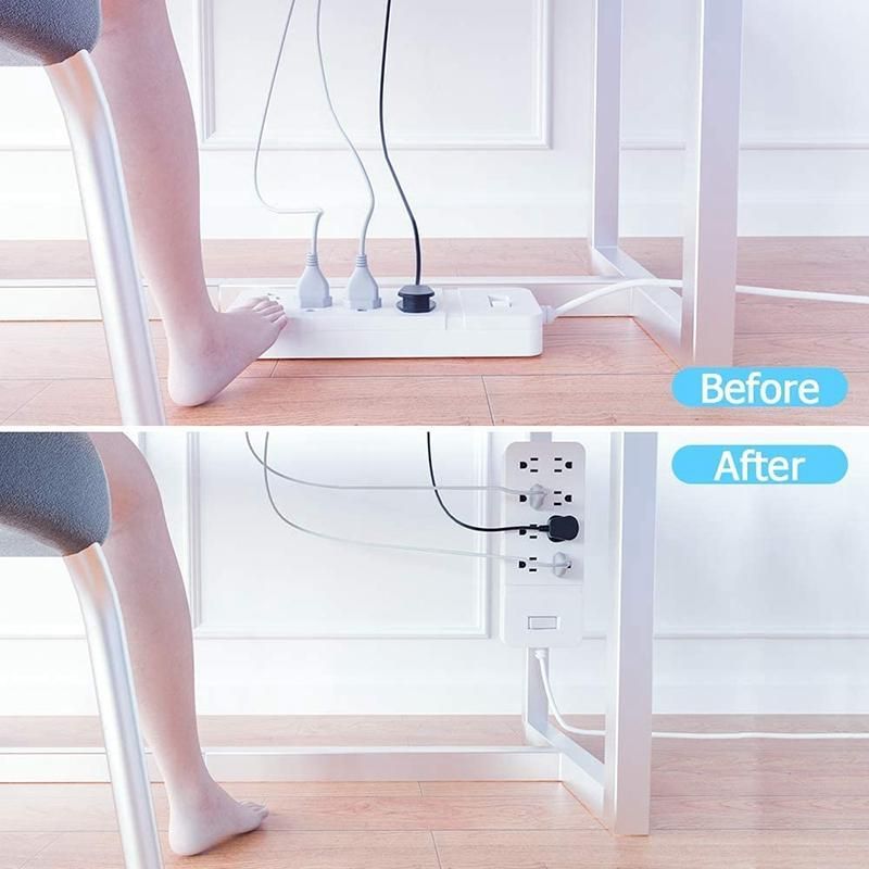Power Board Holder, Surge Protector, Wall-Mounted, Self-Adhesive Cable Management System for Computer Desk Finishing 2