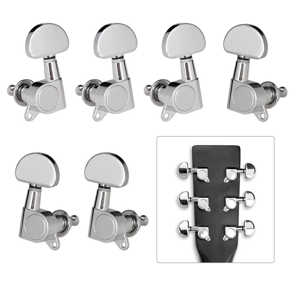 6pcs (3L3R) Closed Guitar Tuning Pegs String Tuners Machine Heads Knobs Tuning Keys for Folk Acoustic / Electric Guitar