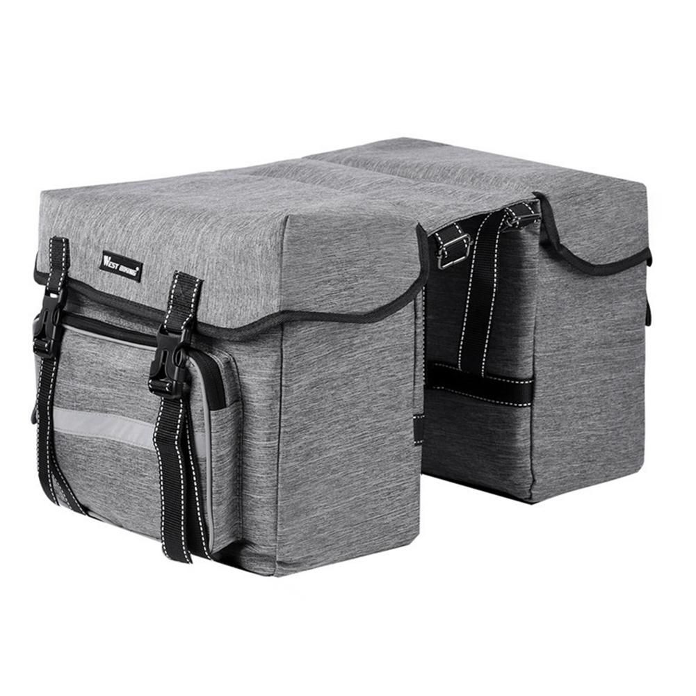 25L Bicycle Bags Rear Bag Bicycle Pannier Luggage,Gray-B