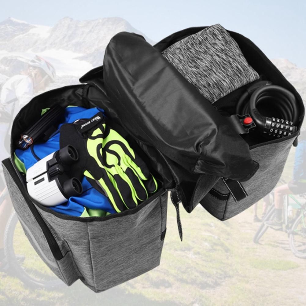 25L Bicycle Bags Rear Bag Bicycle Pannier Luggage,Gray-B