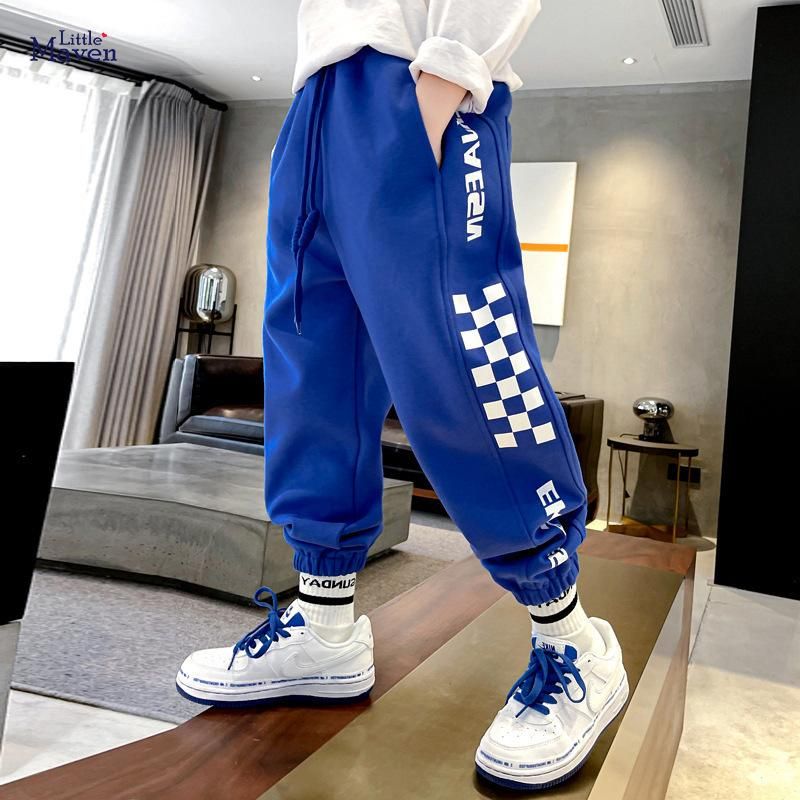 2023 European And American Velvet Children's Pants Winter Thickened Warm Boys' Pan