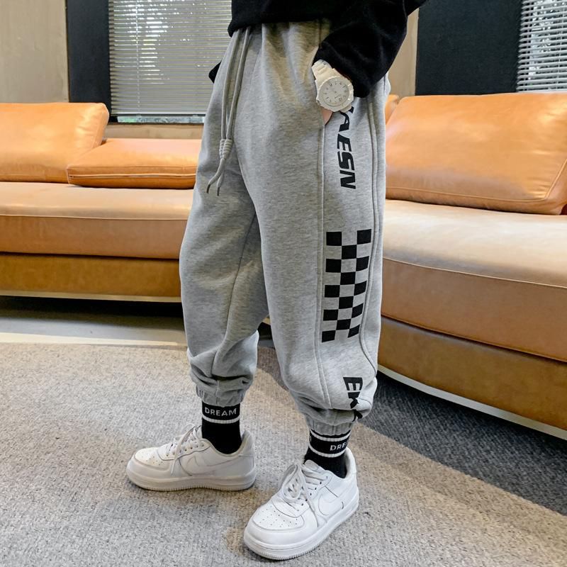 2023 European And American Velvet Children's Pants Winter Thickened Warm Boys' Pan
