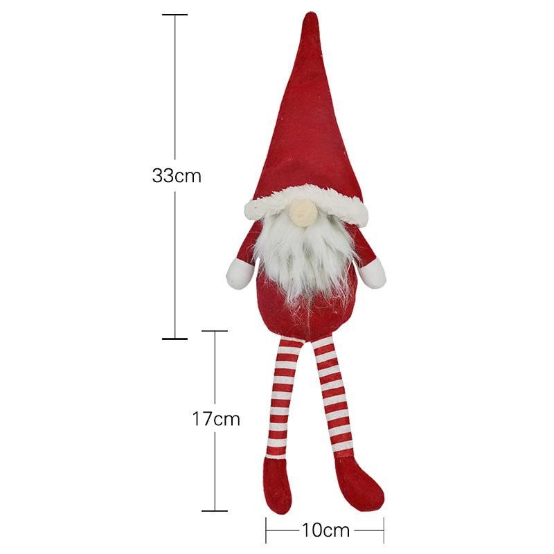 2019 Christmas Decoration Supplies Faceless Doll Long Legs Sitting Santa Claus Doll Pendant Window Decoration Gray faceless doll with long legs
