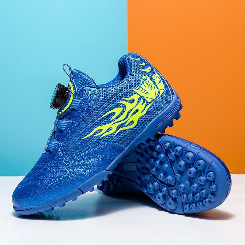 Soccer Boots Children's Rotating Button Football Boots Blue