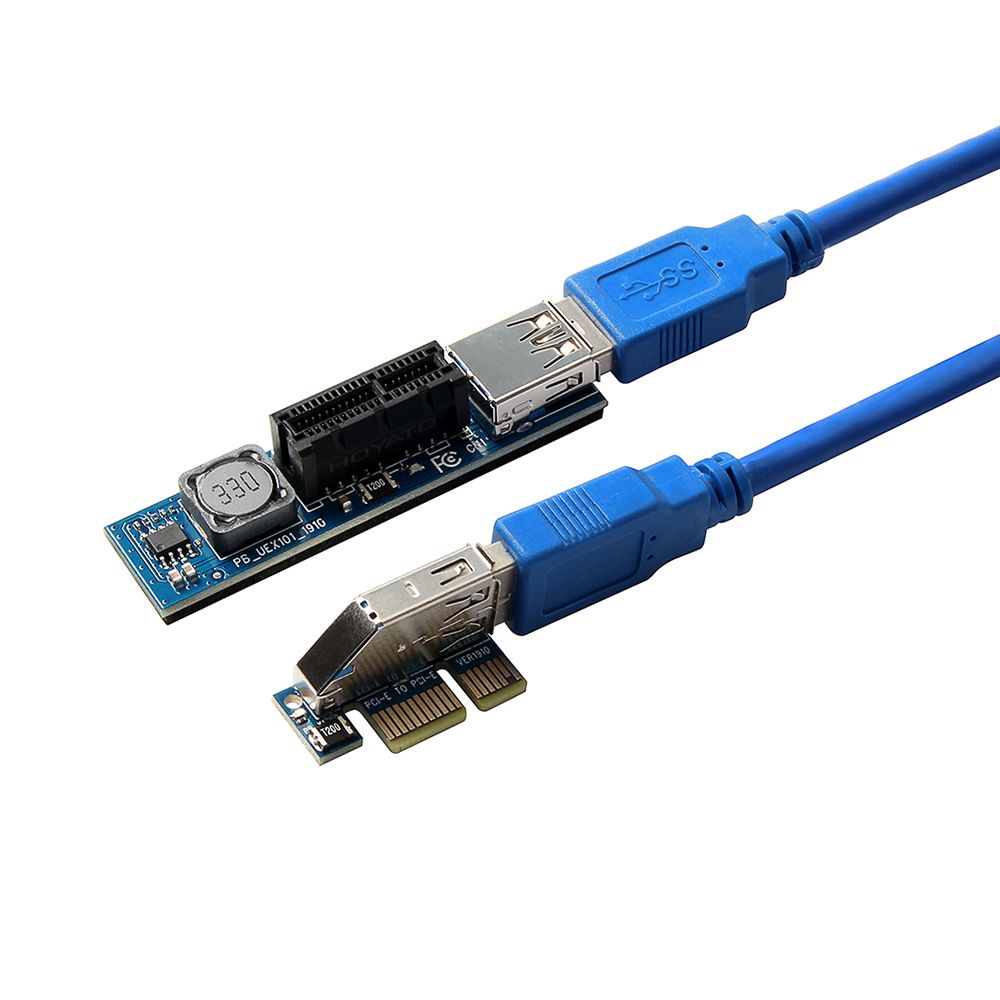 Mini PCI-E 1X Extension Cable Powered Riser Adapter