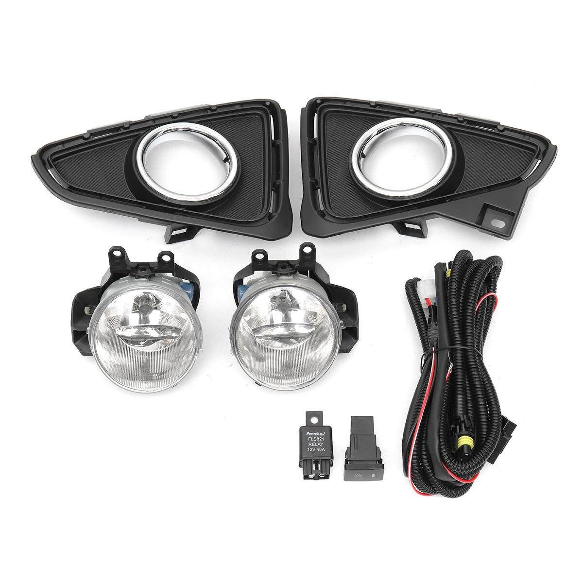 Pair Front Left Right Bumper Fog Lights Driving Lamps H16 W/ Harness Switch For TOYOTA RAV4 2016 2017 19W 12V