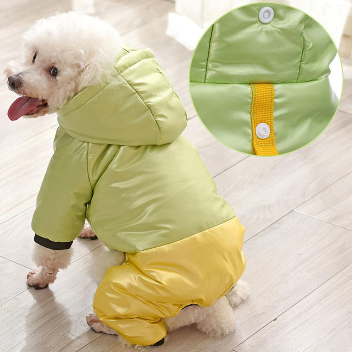 Pet Cotton Coat Pet Four-Legged Jumpsuit Green