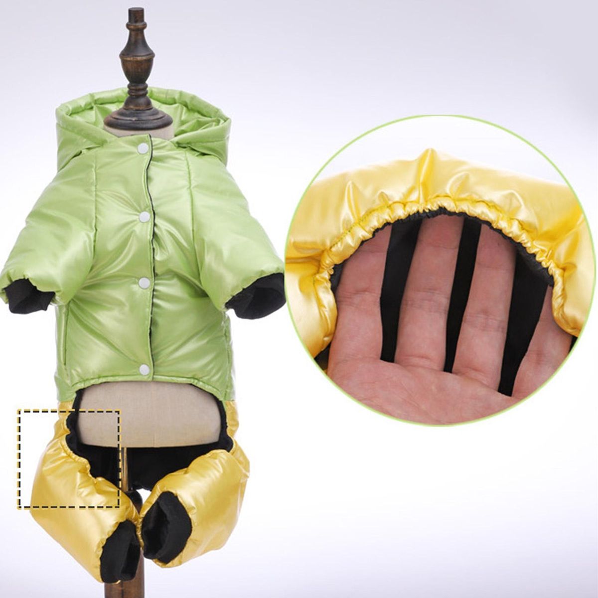 Pet Cotton Coat Pet Four-Legged Jumpsuit Green