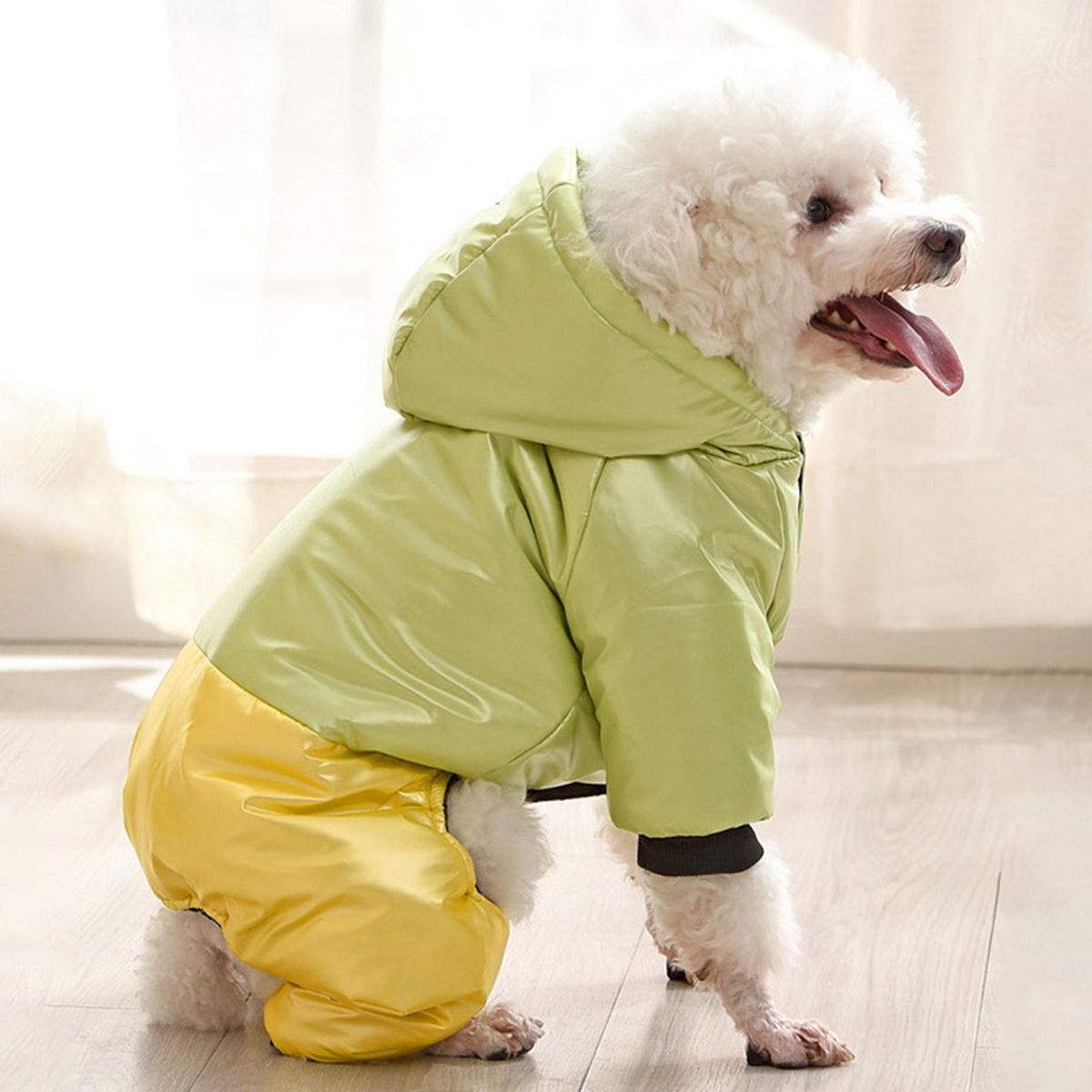 Pet Cotton Coat Pet Four-Legged Jumpsuit Green