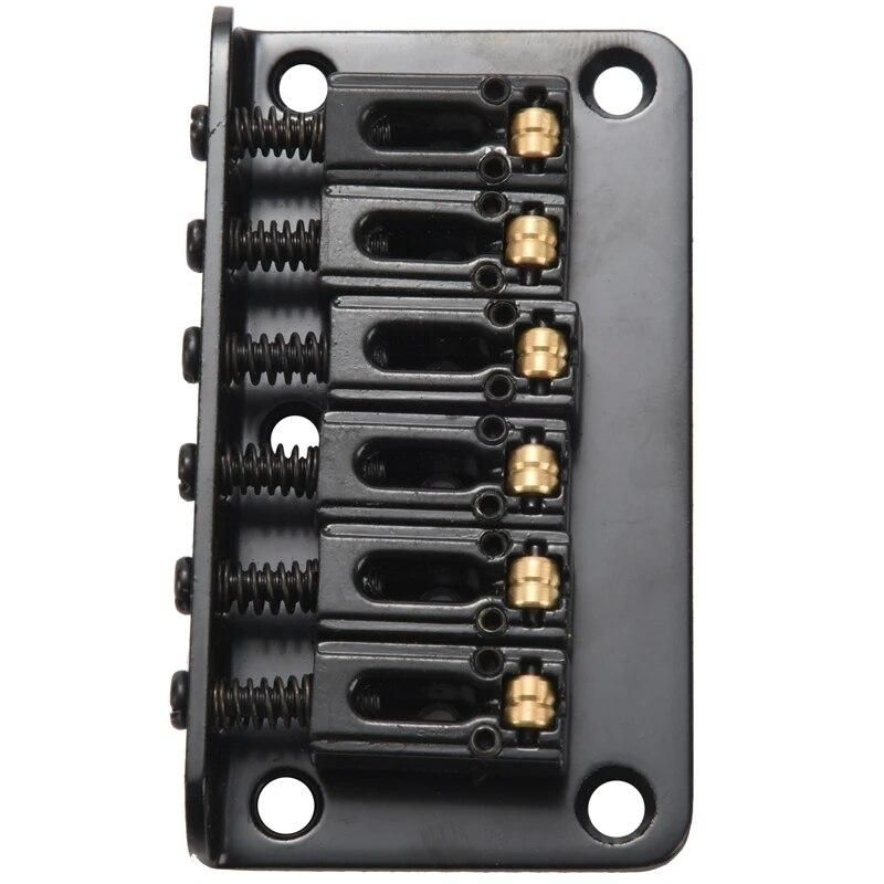 Hardtail Guitar Bridge Body Through for 6 String Electric Parts Black