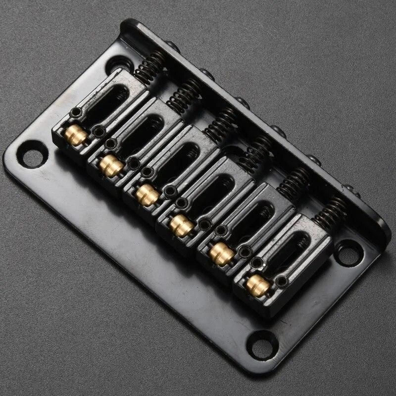 Hardtail Guitar Bridge Body Through for 6 String Electric Parts Black