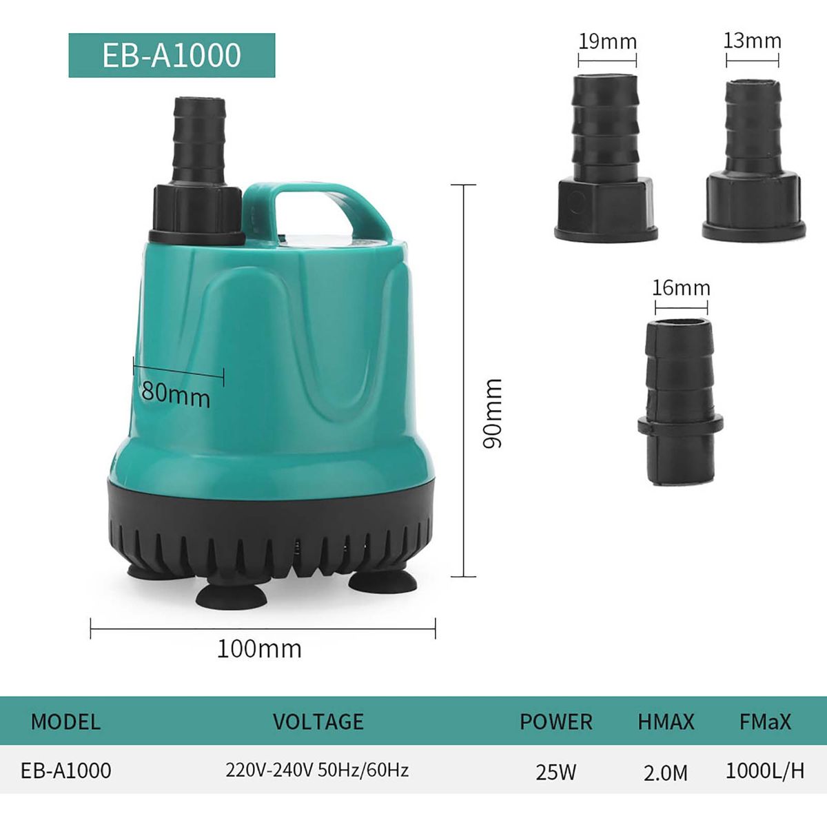 25W Submersible Pump Fountain Pump Aquarium Water Pump Tank