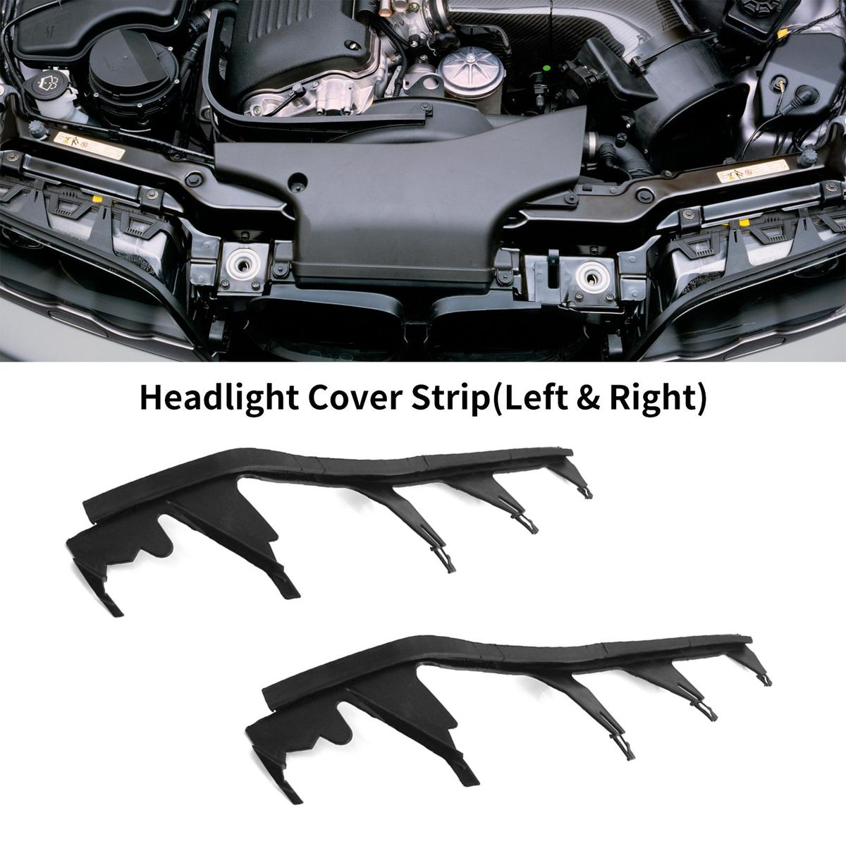 Headlight Cover Strip Trim Strip Left & Right Replacement for BMW 3-Series E46 M3 (2001-2006) Pre-LCI(1998-2003/03) OEM: 63128384489 63128384490