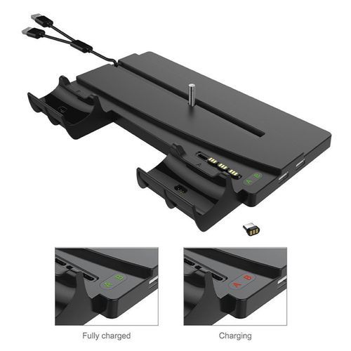 2 In 1 Dual Controller Power Charging Dock Station Stand For PS5 Black