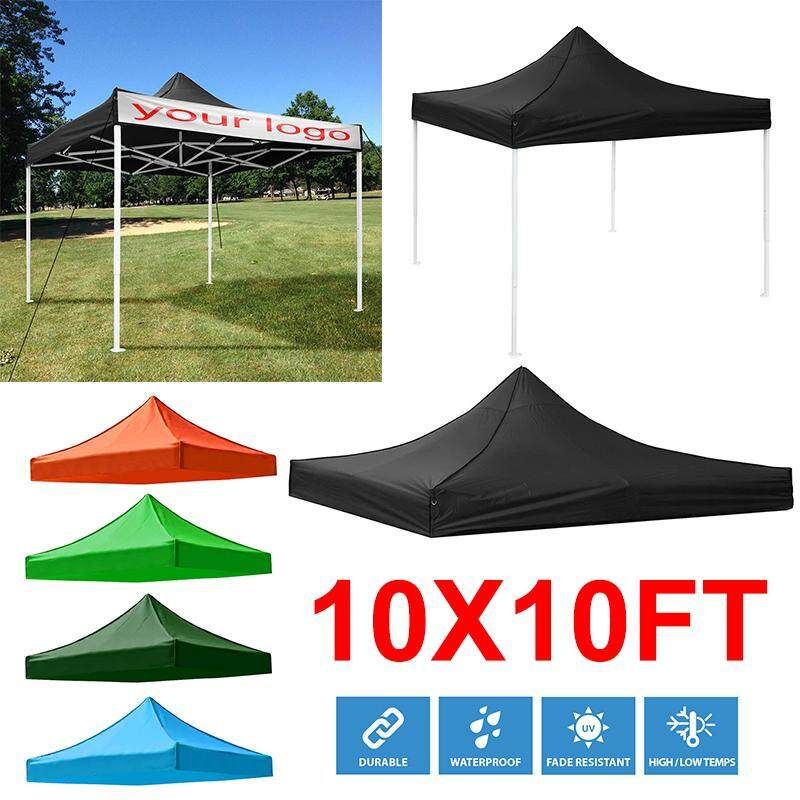 10x10 Feet Up Canopy Top Replacement Patio Pavilion Gazebo Oxford Sunshade Cover Black