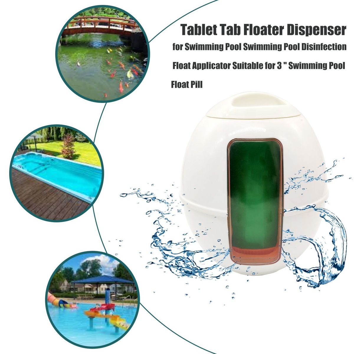 Pool Spa Chemical Dispenser Tablet Tab Floater Dispenser For
