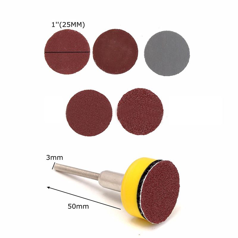 100pcs Sanding Discs 1inch Abrasives Hook Loop Bac