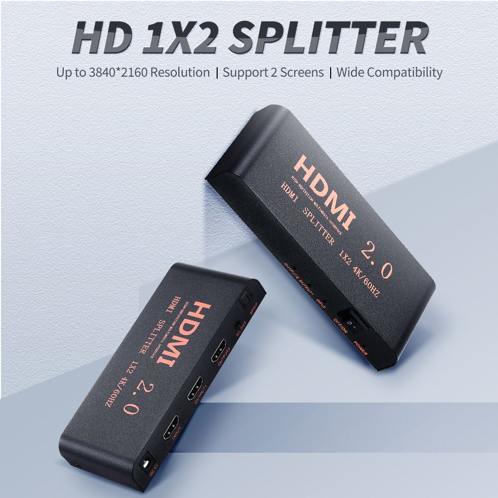 HD Splitter 1 In 2 Out Up To 3840*2160 Resolution With