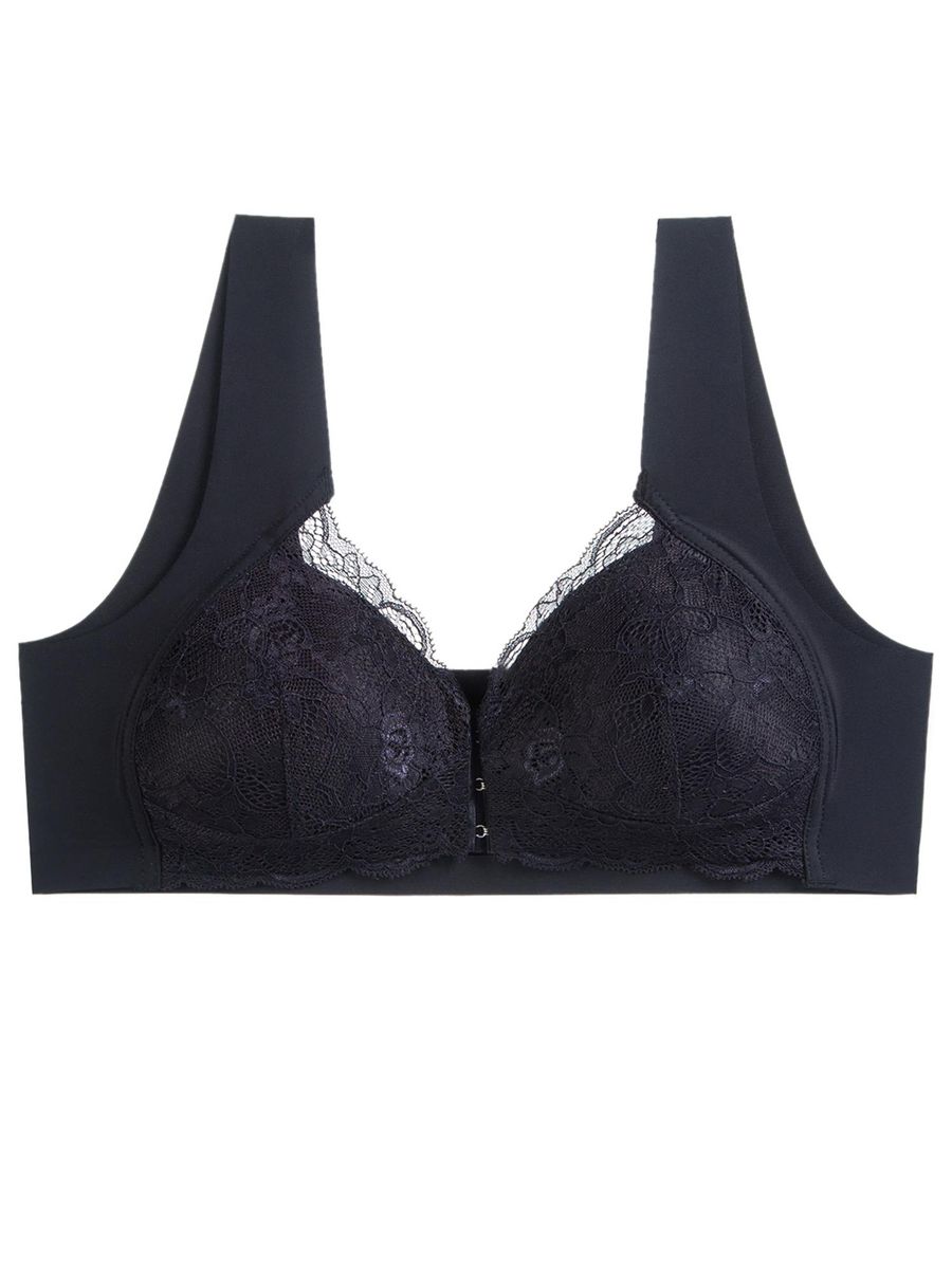 Women Front Closure Bra Lace Thin Padded No Underwire Plus Size Bras