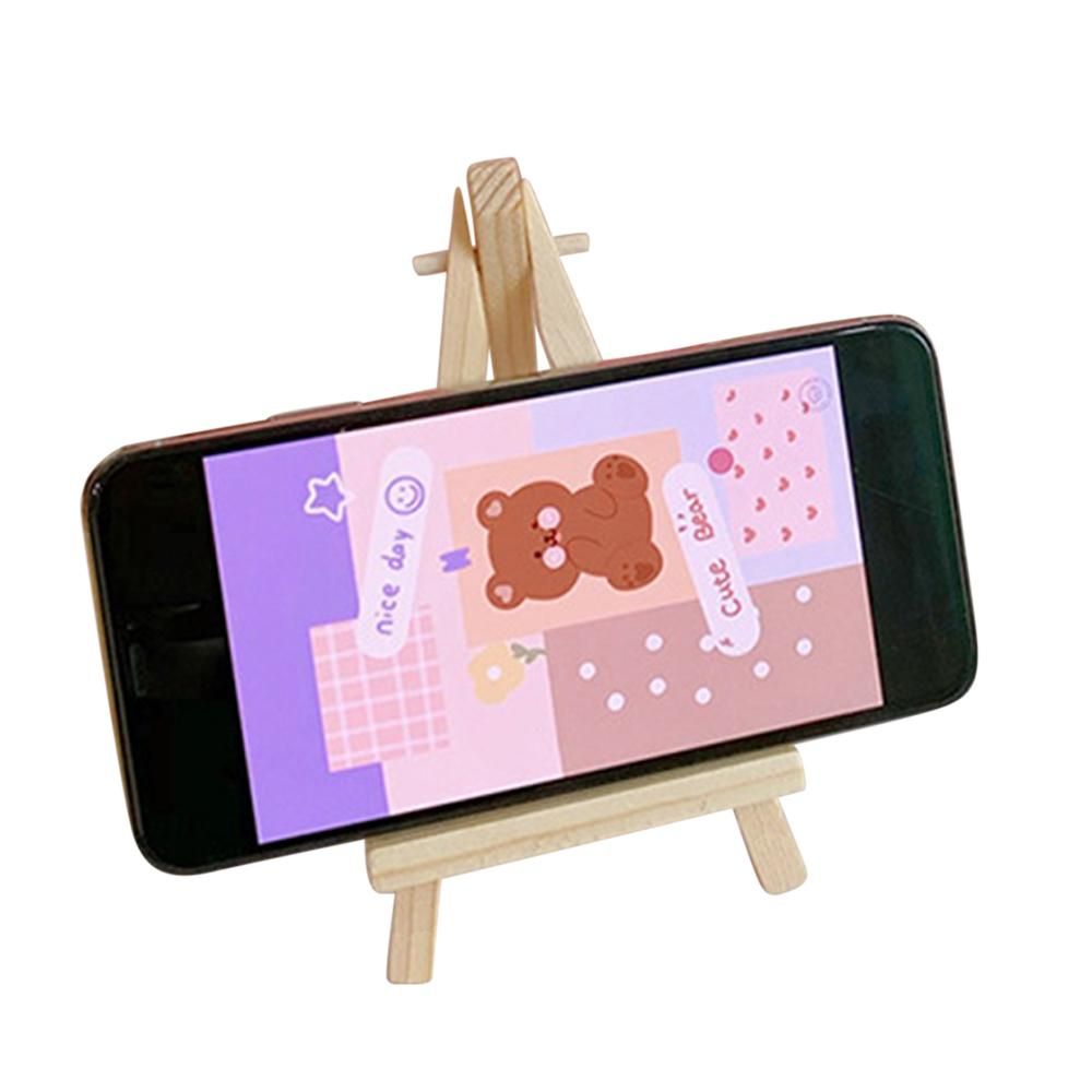 Lightweight Wooden Cellphone Holder Stable Tripod Desktop Phones Stand Decorative Dock Universal Desk Stand