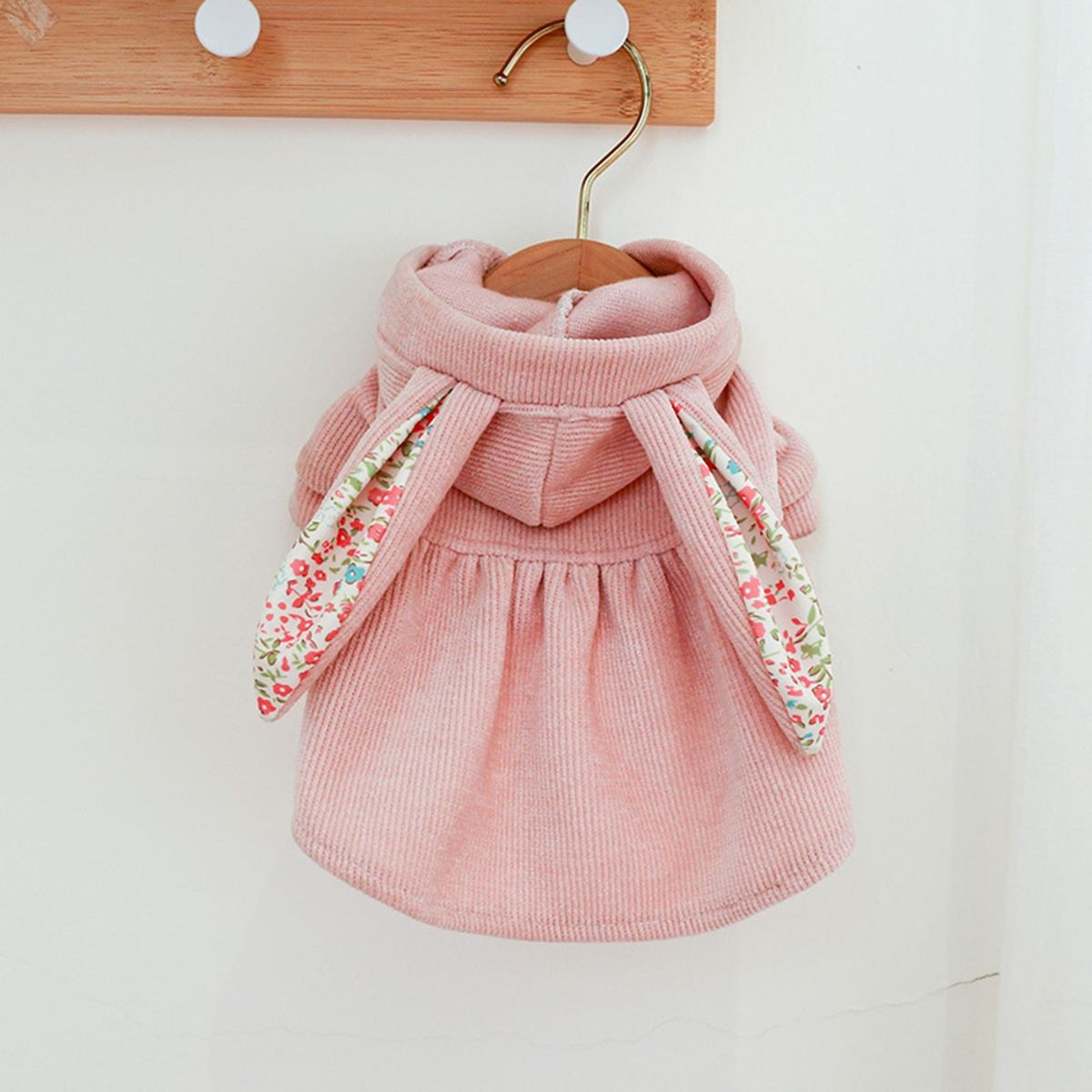Puppy Dress Solid Color Buttons Pet Dress Pink