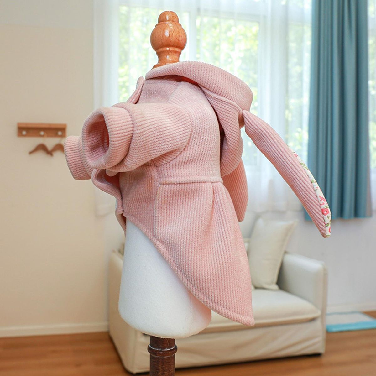 Puppy Dress Solid Color Buttons Pet Dress Pink