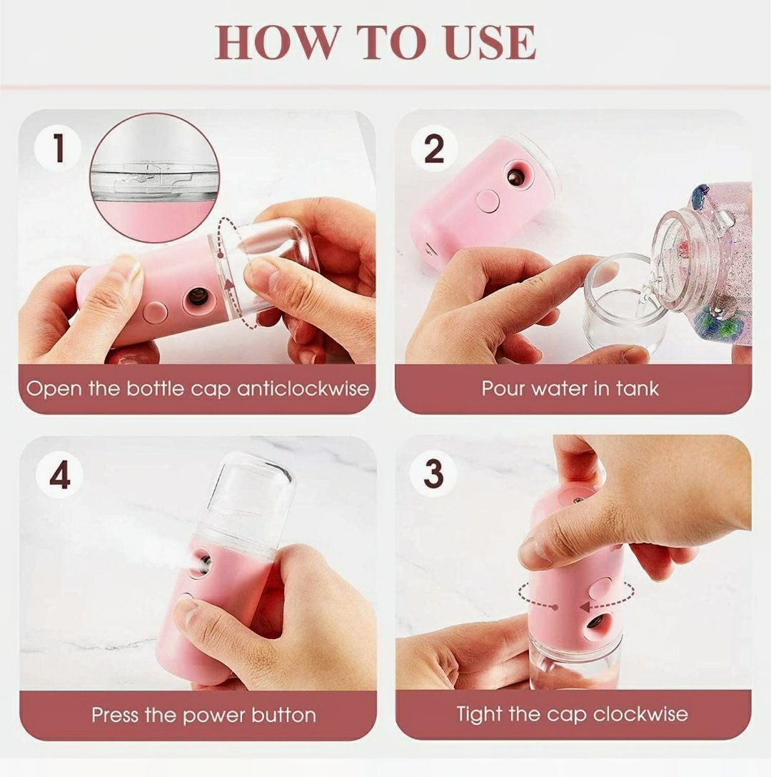Mini Face Steamer ( Steamer/Humidifiers 30ml Tank  USB