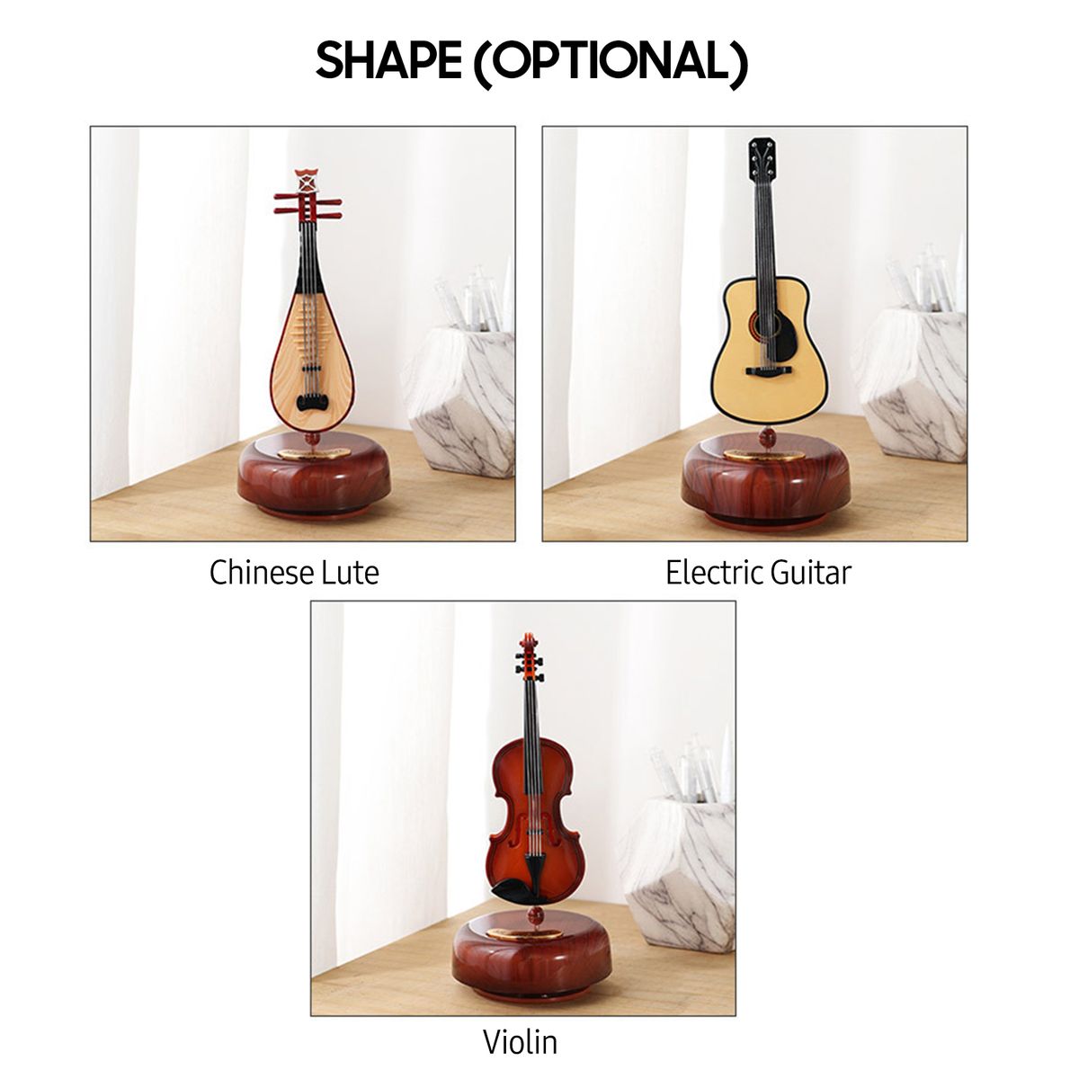 Chinese Lute Music Box Classical Wind Up Musicbox Twirling