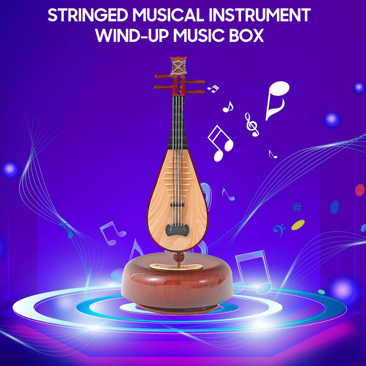 Chinese Lute Music Box Classical Wind Up Musicbox Twirling