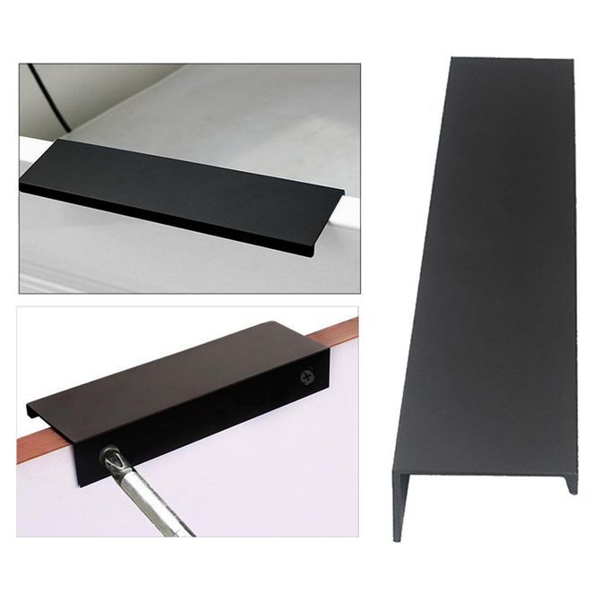 Simple Hidden Cabinet Handles Cupboard Matte Drawer Matt Black 150mm