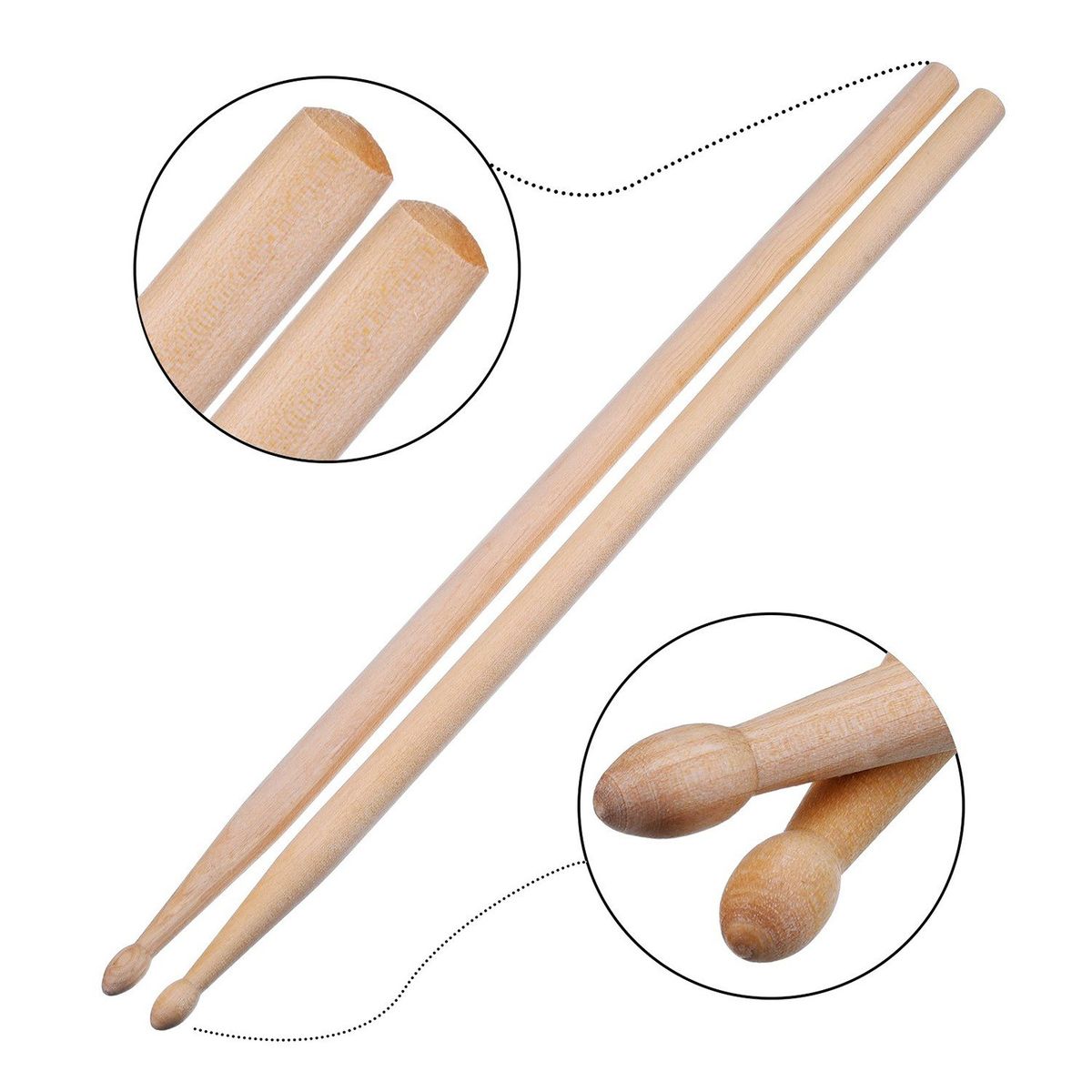 3 Pair 5A Maple Drum Sticks With Carry Bag For Drum Playing