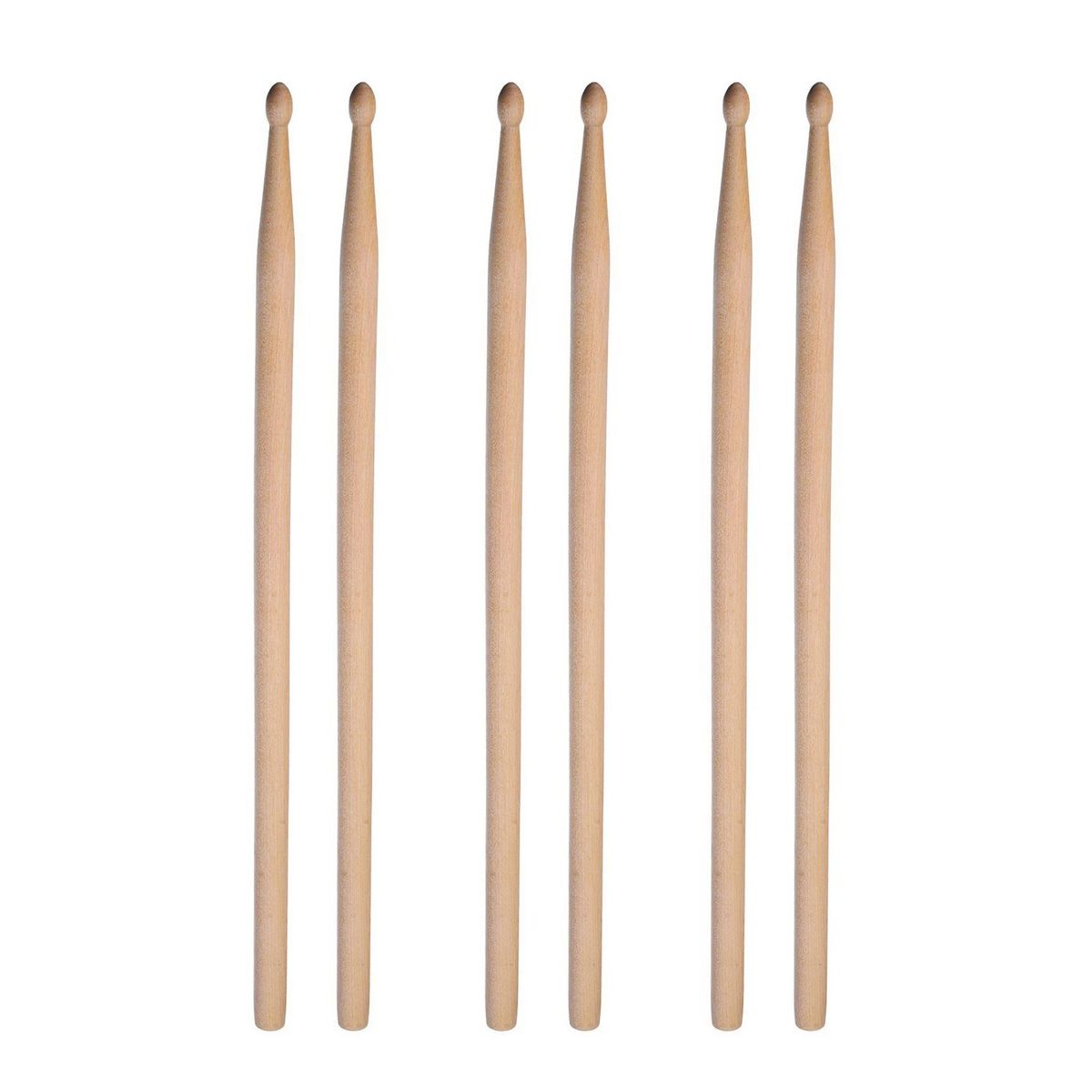 3 Pair 5A Maple Drum Sticks With Carry Bag For Drum Playing
