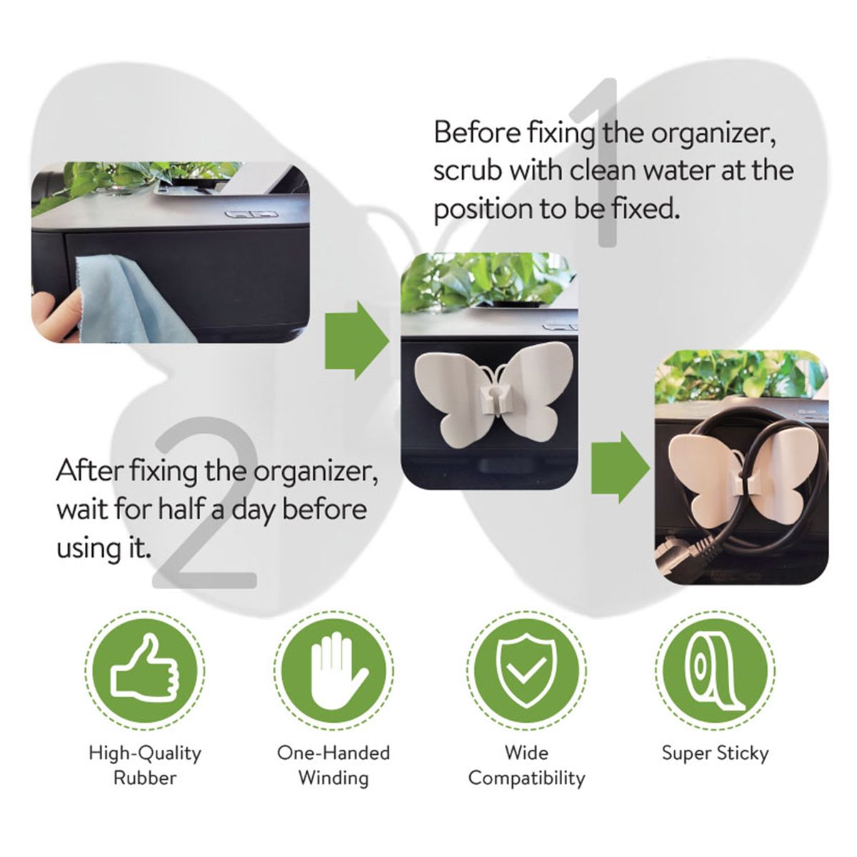 4PCS Tangle-Free Cord Organizer Kitchen Cord Management Wrap