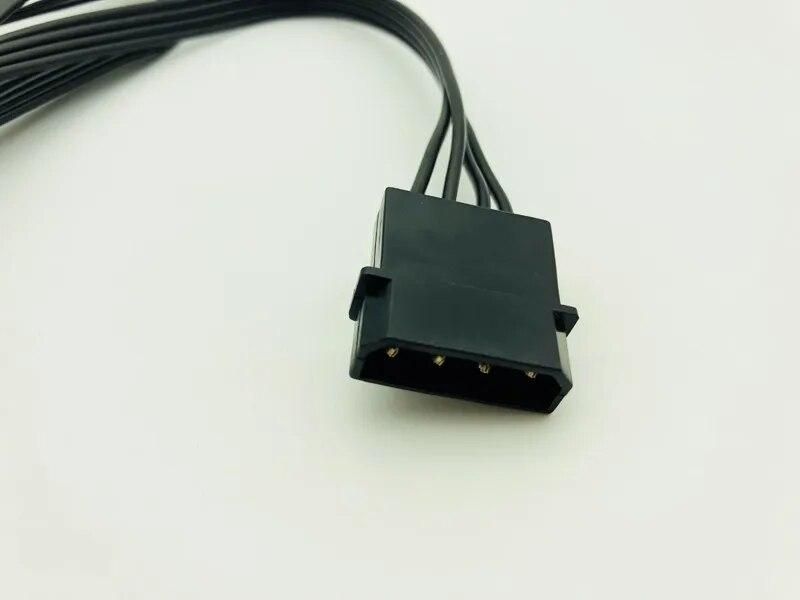 4Pin 18AWG Wire For Hard Drive IDE Molex to 5-Port 15Pin SATA Power Cable Adapter Cord Lead HDD SSD PC Computer Server for Miner