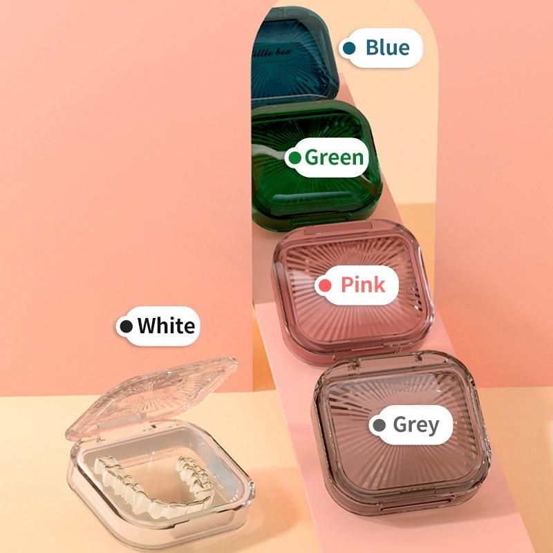 New Portable Dental Case Retainer Storage Box Seal Delicate Transparent Plastic Box Partition Dust-proof Dental Case Multi Style