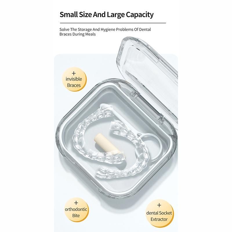 New Portable Dental Case Retainer Storage Box Seal Delicate Transparent Plastic Box Partition Dust-proof Dental Case Multi Style
