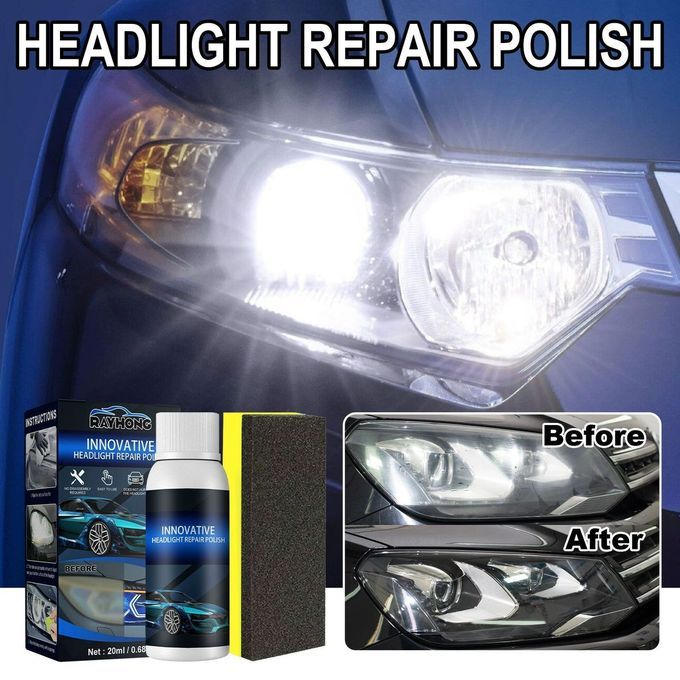 Car Headlight Repair Fluid Polish Cleanser - Restoration Kit