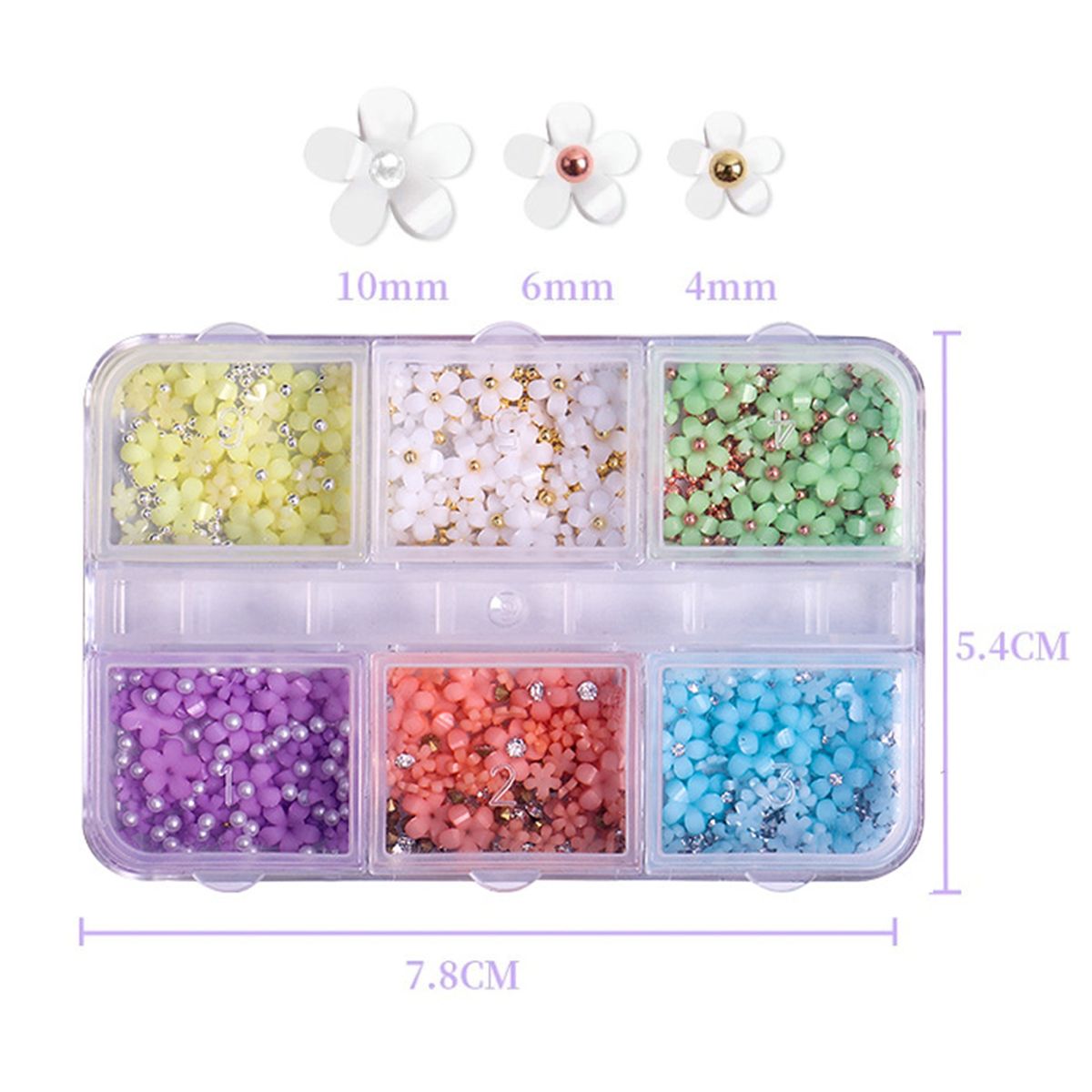 1 Box Nail Charm 3D Flower Petal Style DIY Nail Art Charms C