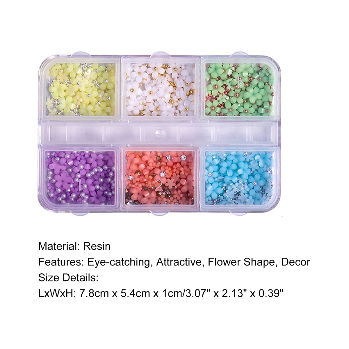 1 Box Nail Charm 3D Flower Petal Style DIY Nail Art Charms C