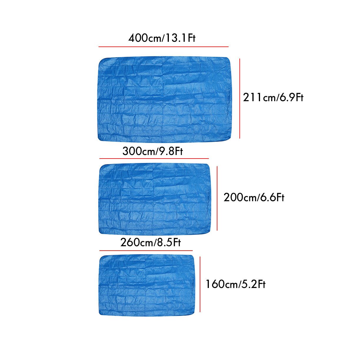 400/260/300cm Swimming Pool Cloth PE Tarpaulin Large Size Swimming Pool Rectangle Ground Cloth Dustproof Floor Cloth Mat For Outdoor Villa Garden Pool 400x211cm