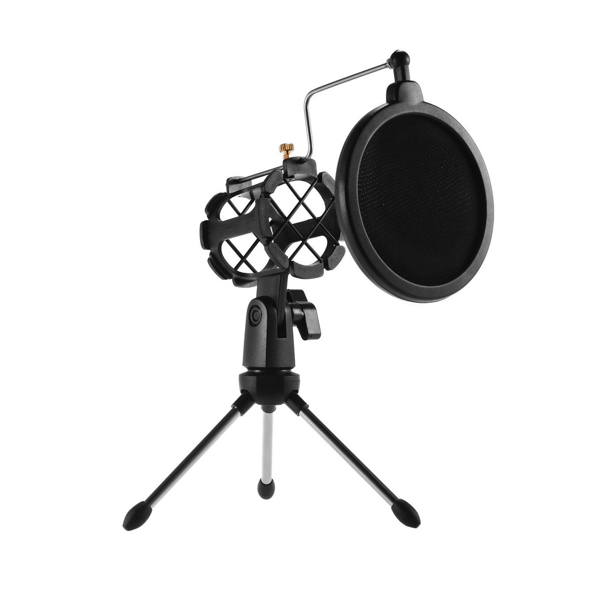 Mini Desktop Microphone Stand + Shock Mount Mic Holder +