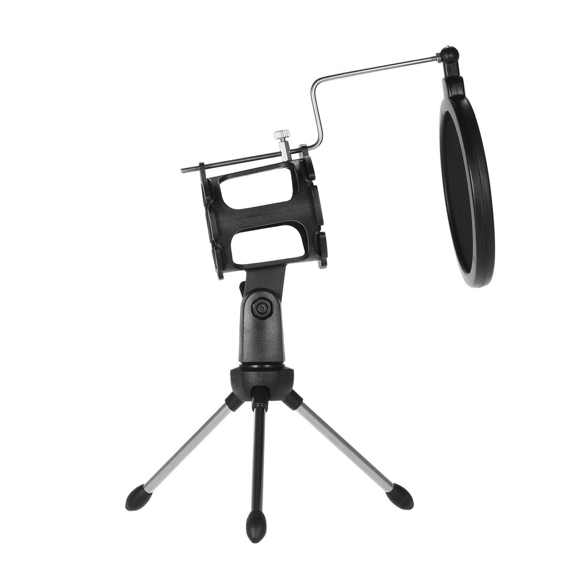 Mini Desktop Microphone Stand + Shock Mount Mic Holder +