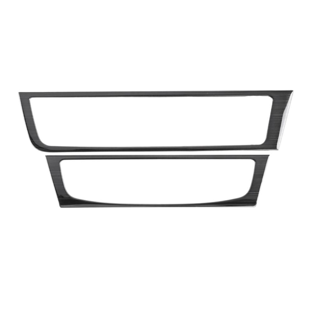 2Pcs Car Black Brushed Stainless Steel Console Air