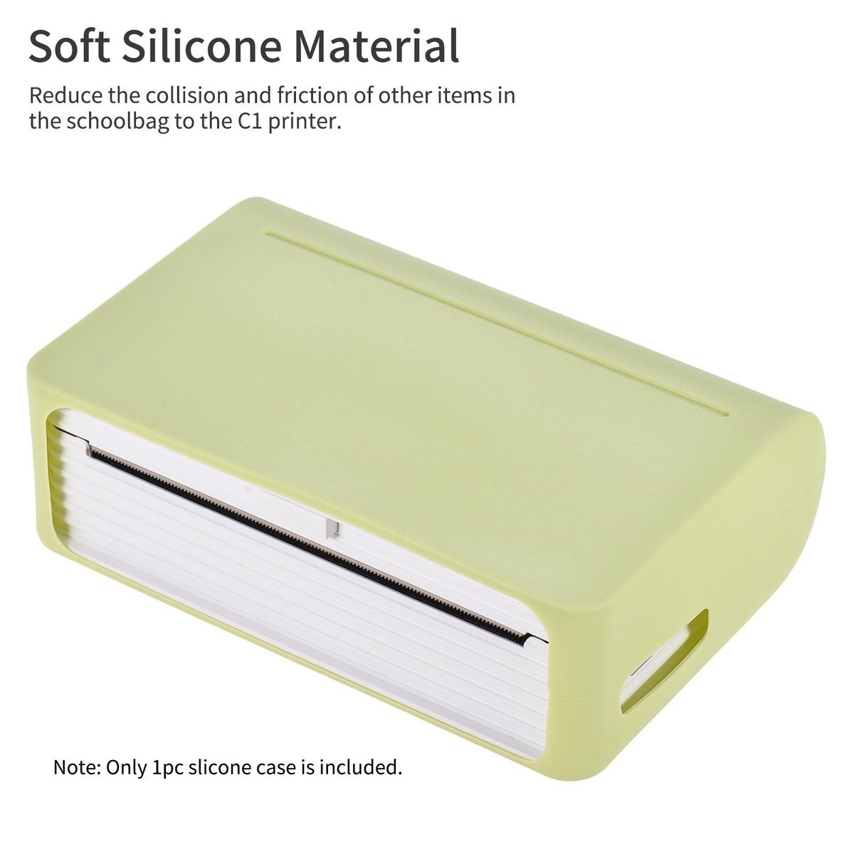 Soft Silicone Case for PAPERANG C1 112mm Pocket Printer Protective Cover Case Storage Sleeve Waterproof Anti-Dust Anti-Scratch for C1 Thermal Printer