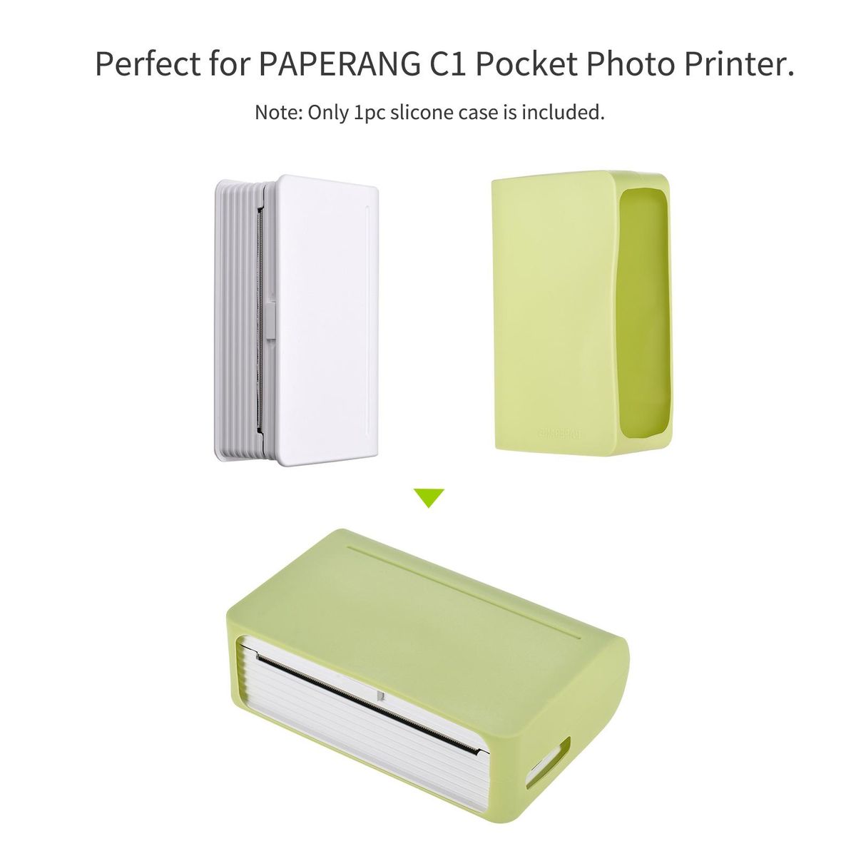 Soft Silicone Case for PAPERANG C1 112mm Pocket Printer Protective Cover Case Storage Sleeve Waterproof Anti-Dust Anti-Scratch for C1 Thermal Printer