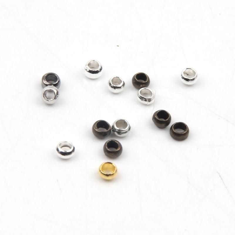 500pcs/lot Mixed Color Ball Crimp End Beads Dia 2 2.5 3 mm Stopper Spacer Beads For Diy Jewelry Making Findings Accessories