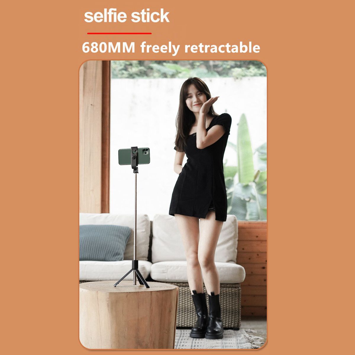 S02 Selfie Stick Tripod With 0.1S Snapshot Extendable BT