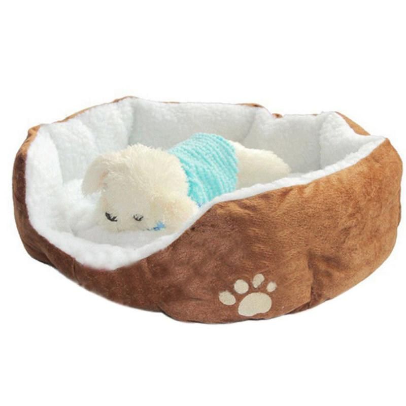 Ultra Soft Plush Cushion Pet Sleeping Bed Warm Mat-Coffee